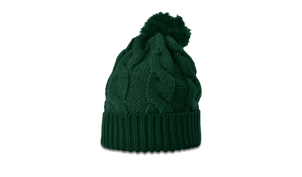 141CO | CHUNK TWIST KNIT BEANIE WITH CUFF & POM - CLOSEOUT