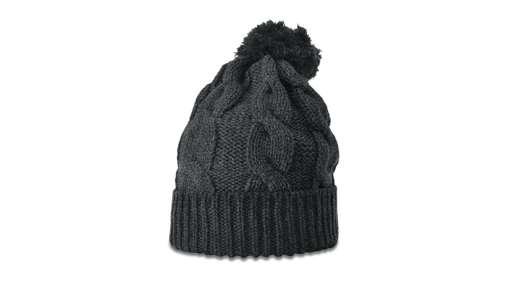 141CO | CHUNK TWIST KNIT BEANIE WITH CUFF & POM - CLOSEOUT