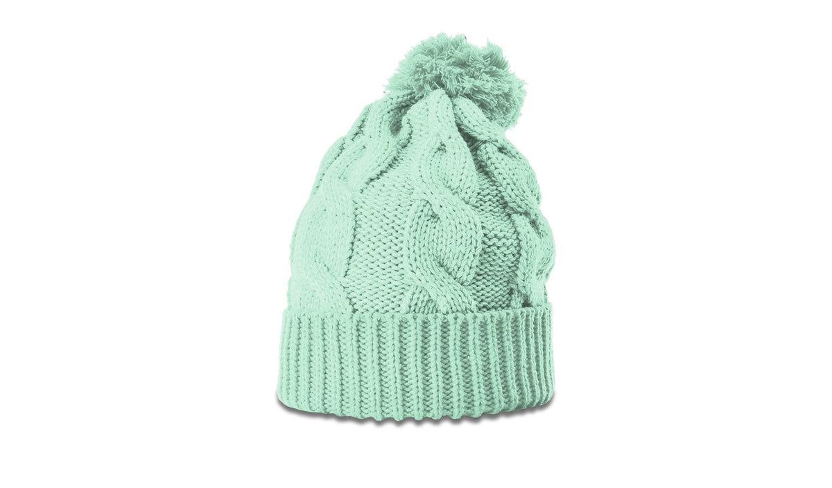 141CO | CHUNK TWIST KNIT BEANIE WITH CUFF & POM - CLOSEOUT