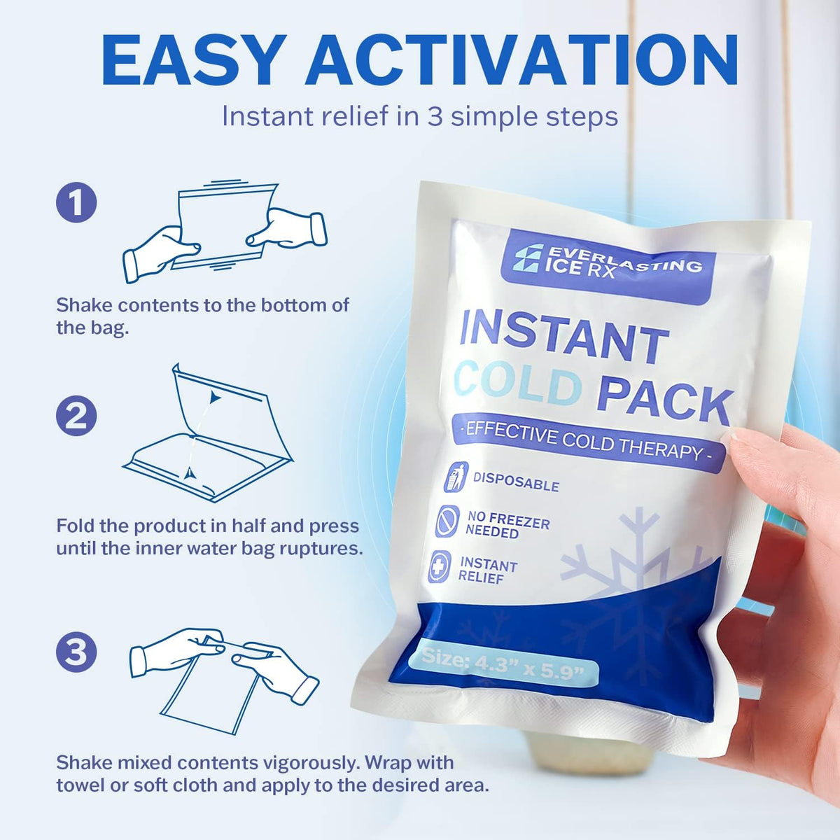 Cold Pack Chico – Compresa Fría Instantánea para Lesiones Deportivas y Primeros Auxilios