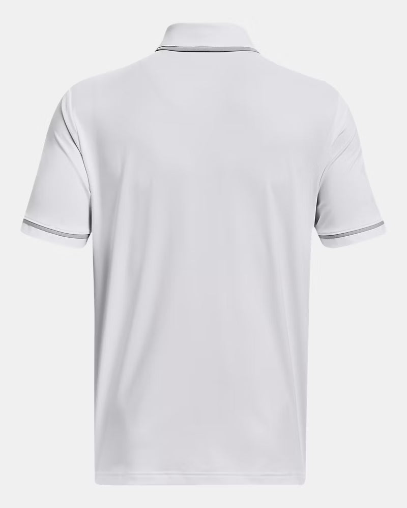 Under Armour Team Tipped – Polo para Hombre Blanco con Gris