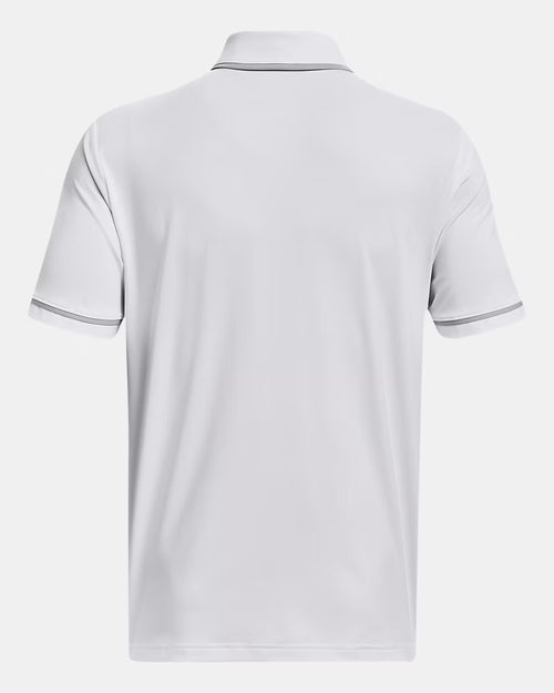 Under Armour Team Tipped – Polo para Hombre Blanco con Gris