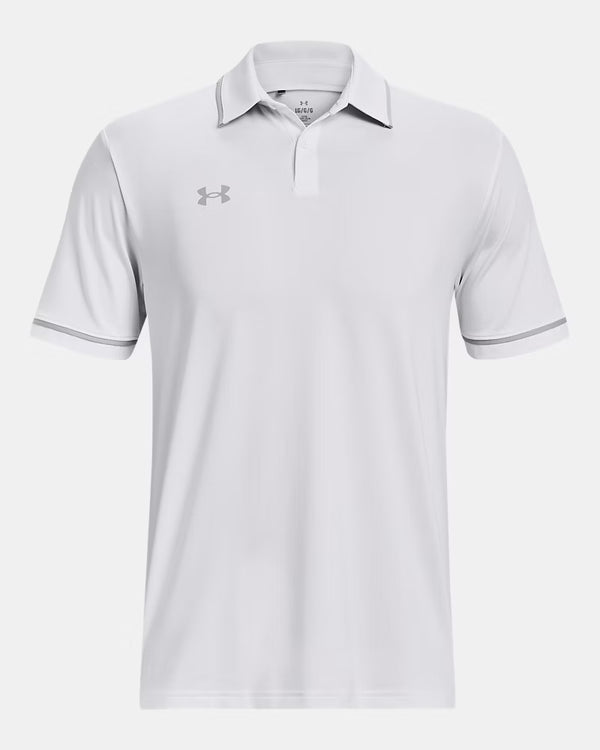 Under Armour Team Tipped – Polo para Hombre Blanco con Gris