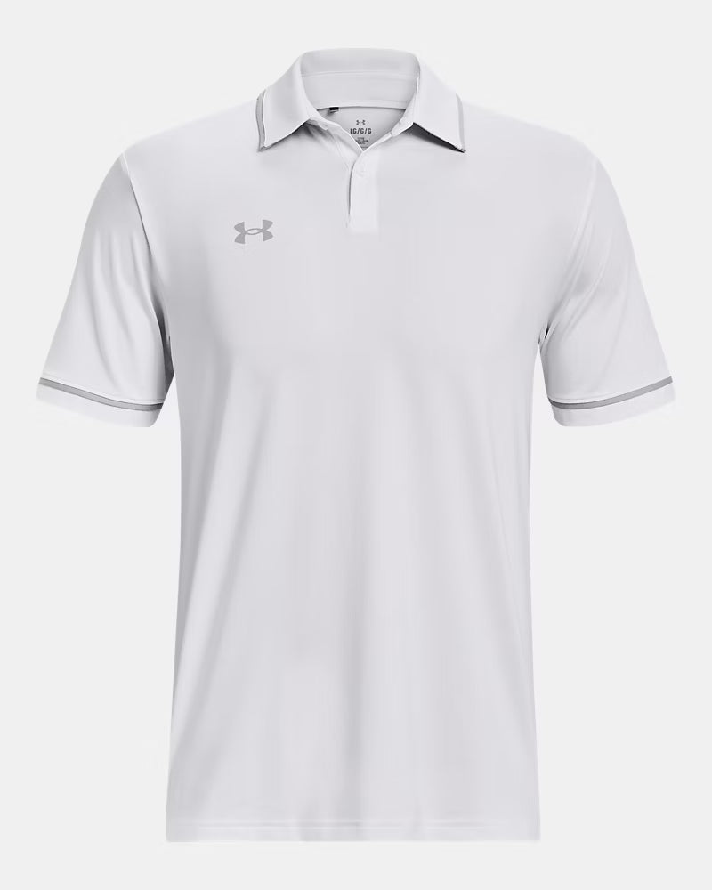 Under Armour Team Tipped – Polo para Hombre Blanco con Gris