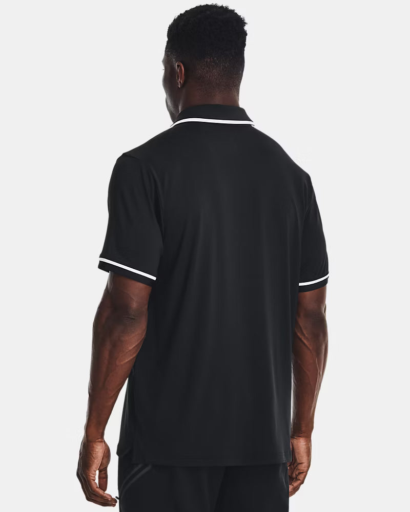 Under Armour Team Tipped – Polo para Hombre Negro con Blanco