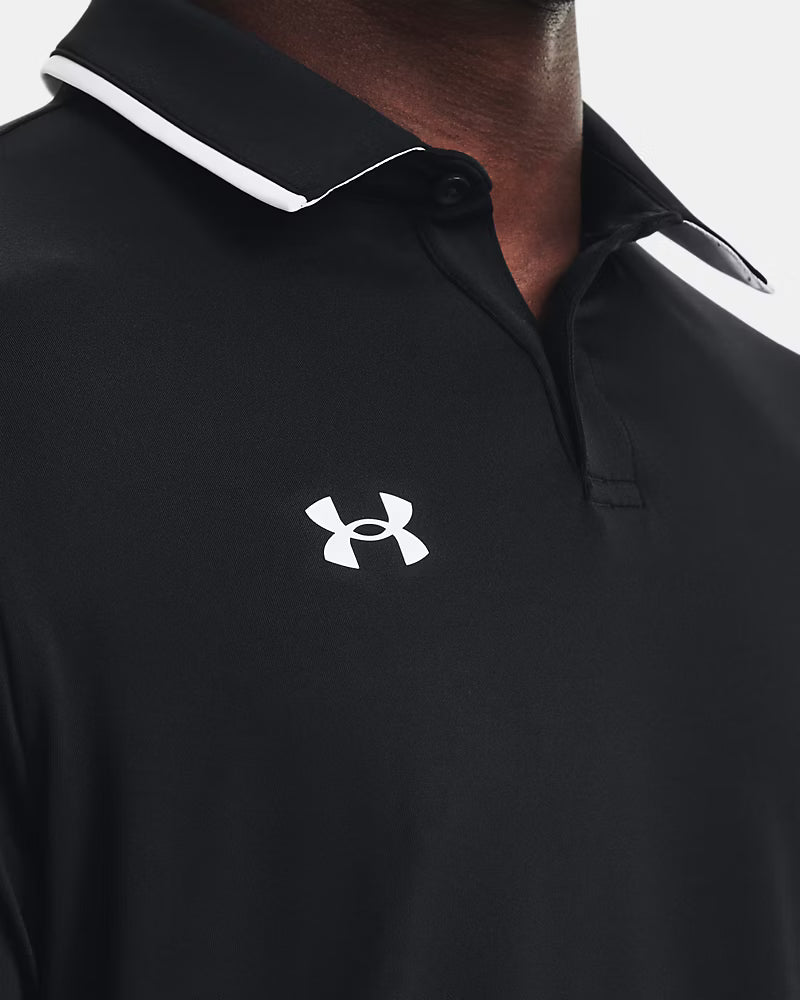 Under Armour Team Tipped – Polo para Hombre Negro con Blanco