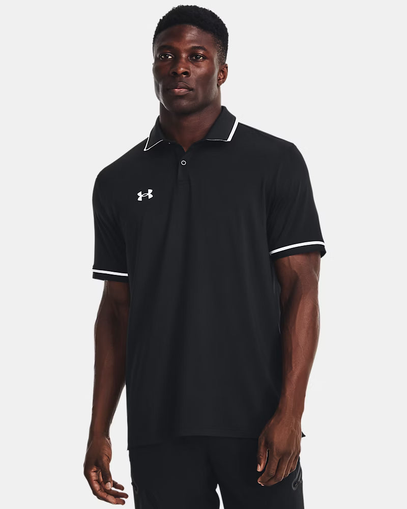 Under Armour Team Tipped – Polo para Hombre Negro con Blanco