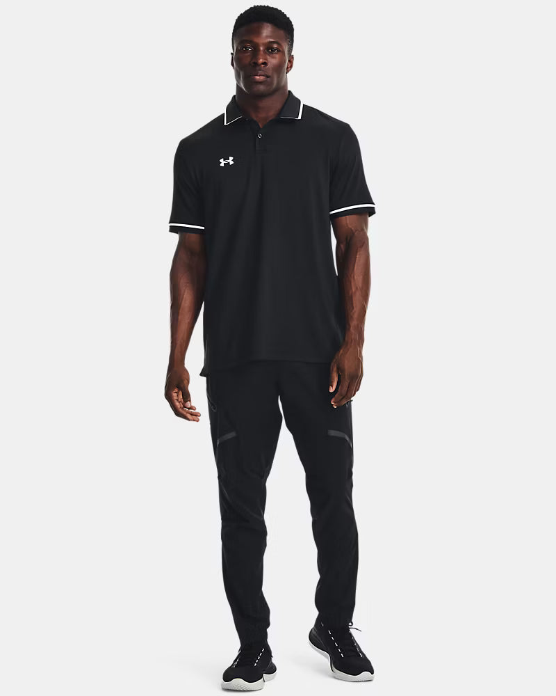 Under Armour Team Tipped – Polo para Hombre Negro con Blanco