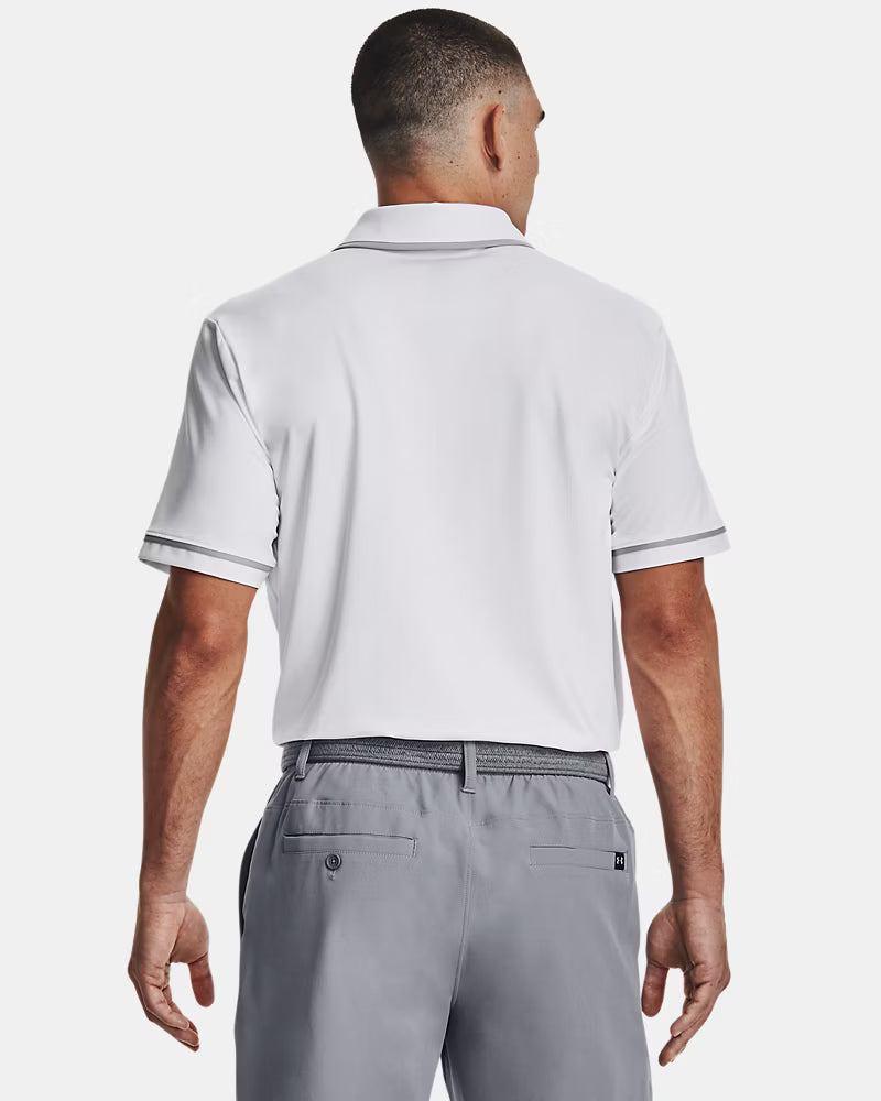 Under Armour Team Tipped – Polo para Hombre Blanco con Gris